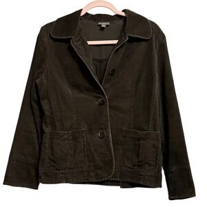 J.Jill Brown Corduroy Blazer Jacket  Button Front Pockets, Elbow Patches Size XS